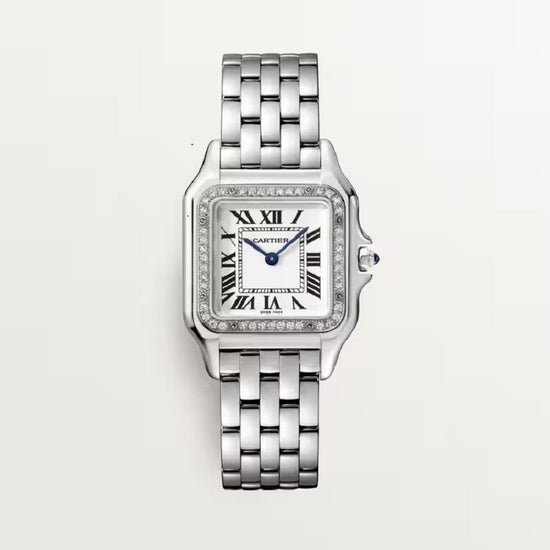 Cartier Replica Watch Panthère de Cartier Replica Watch Medium, Stainless Steel and Diamonds, 36.5mm x 26.7mm, W4PN0008