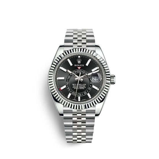 Discontinued Rolex Replica Watch Sky-Dweller 42mm, Oystersteel and 18k White Gold, 326934-0006