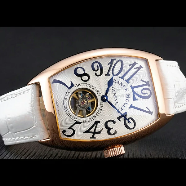 Franck Muller Casablanca White Croco Leather Strap White Dial new59265