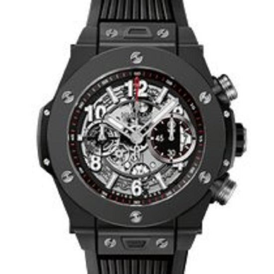 Hublot Replica Watch Big Bang Automatic Chronograph, 45mm, Black Ceramic, 411.CI.1170.RX