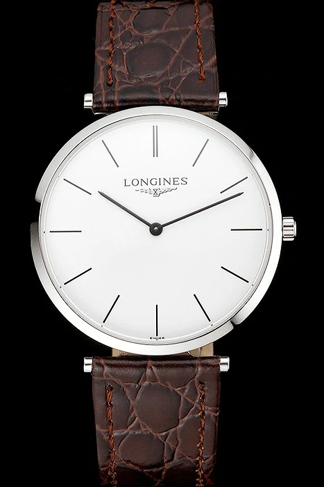 Longines Grande Classique White Dial Stainless Steel Case Brown Leather Strap new122747