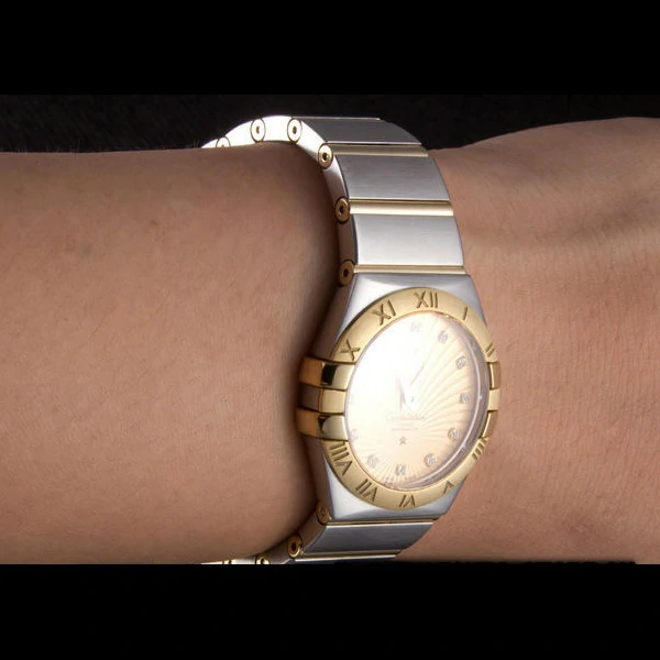 Omega Constellation Pink Dial Two Tone Band new59543