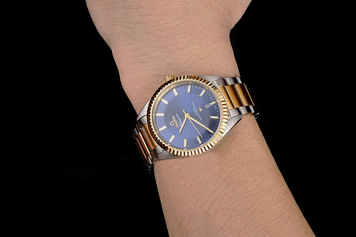 Omega Globemaster Blue Dial Stainless Steel Case Gold Bezel Two Tone Bracelet new122450
