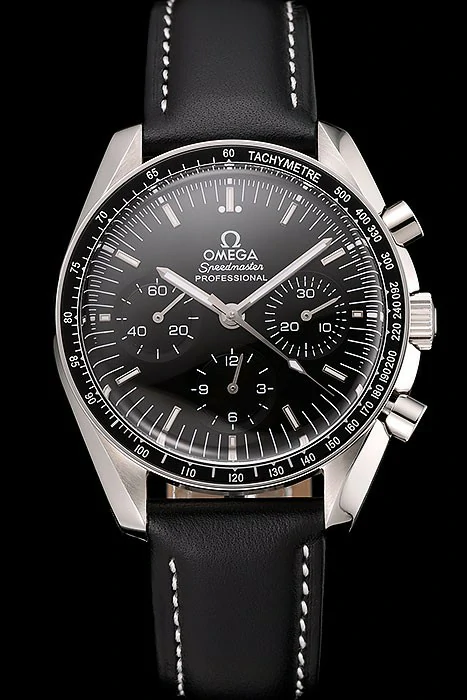 Omega Speedmaster Professional Black Dial Black Leather Bracelet new124552