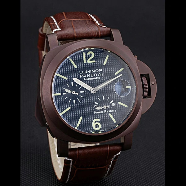 Panerai Luminor Brown Leather Strap Black Dial new59073
