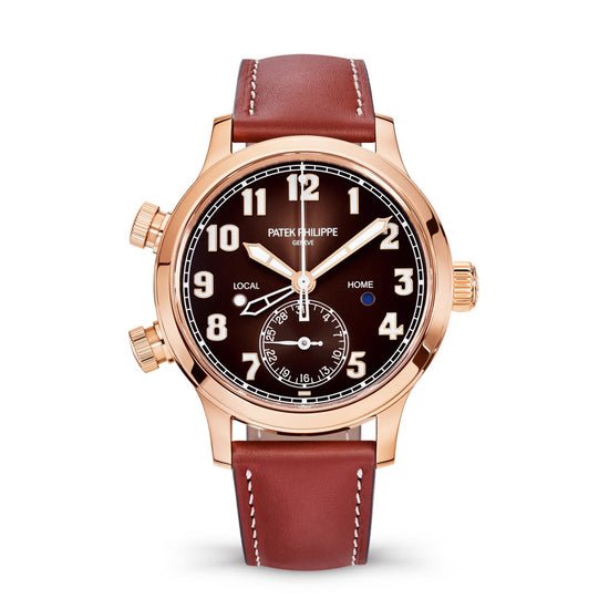Patek Philippe Replica Watch Complication, 18k Rose Gold, Calatrava Pilot Travel Time 37,5mm, 7234R-001