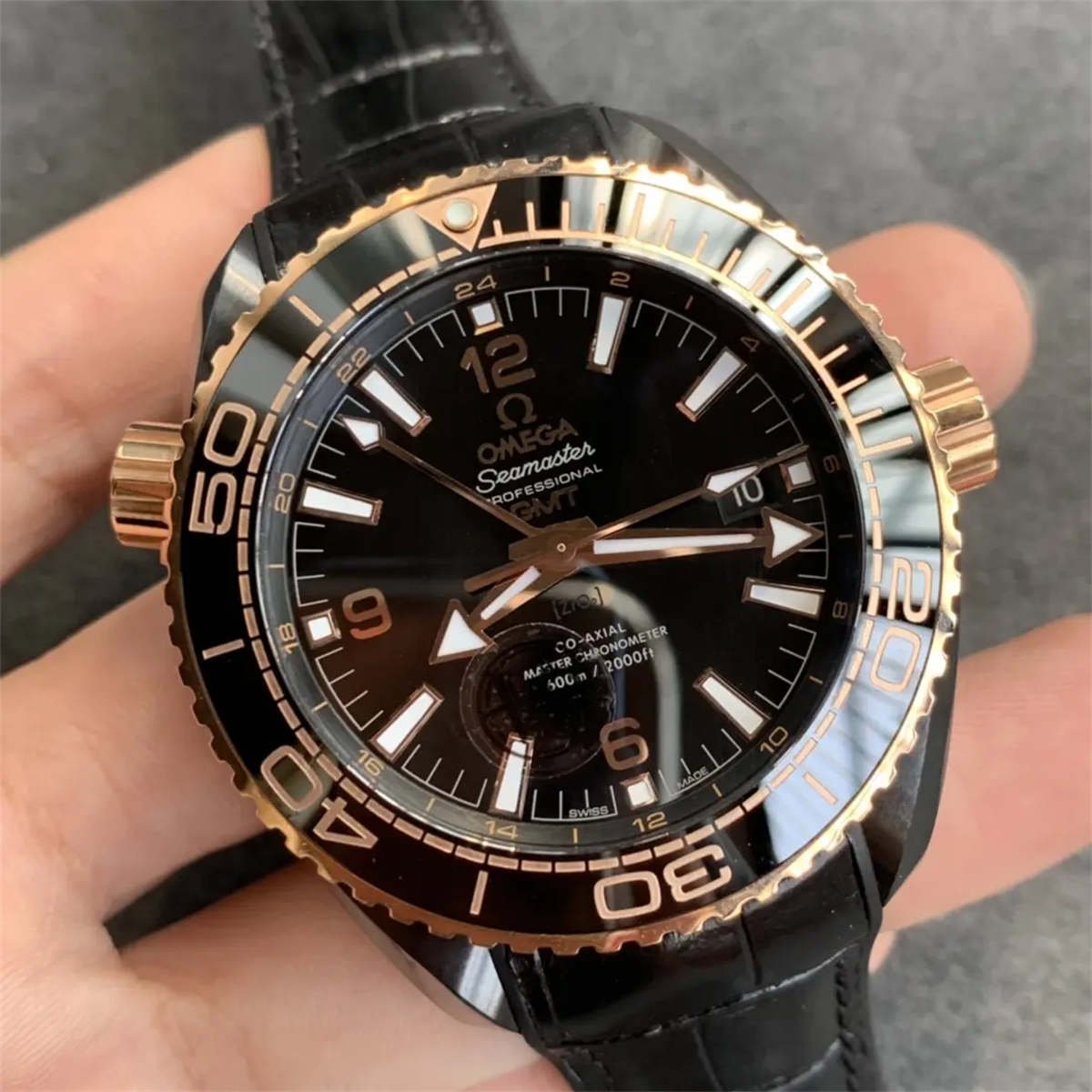 VSF Planet Ocean Seamaster Omega Watches – Deep Black Rose Gold 600M Edition