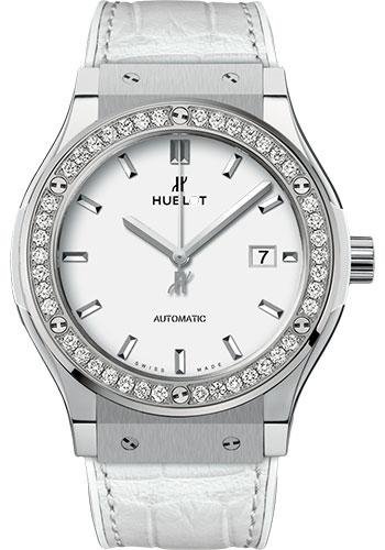 Replica Hublot Classic Fusion 42mm Titanium White Diamonds Watch 542.NE.2010.LR.1204