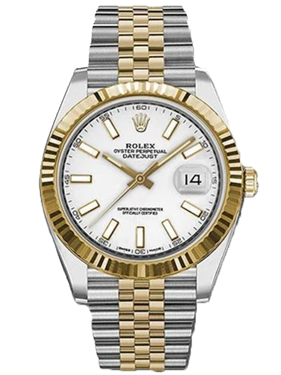 Replica Rolex 18K/SS Oyster Perpetual Datejust 41 Watch 126333 wij White Dial Jubilee