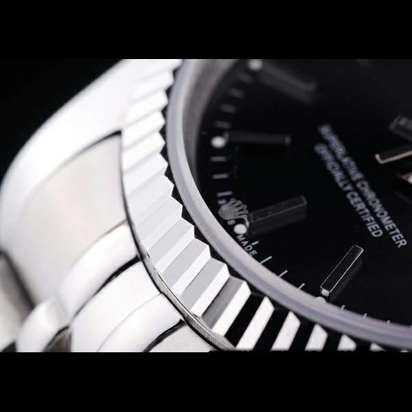 Rolex Datejust Black Dial Diamonds Ribbed Bezel new58637