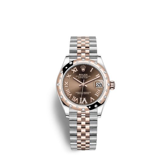 Rolex Replica Watch Datejust 31, Oystersteel, 18kt Everose Gold and diamonds, 278341RBR-0004
