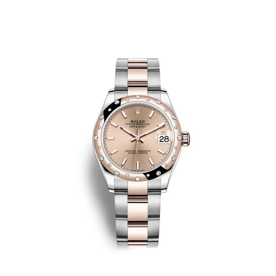 Rolex Replica Watch Datejust 31, Oystersteel, 18kt Everose Gold and diamonds, 278341RBR-0009