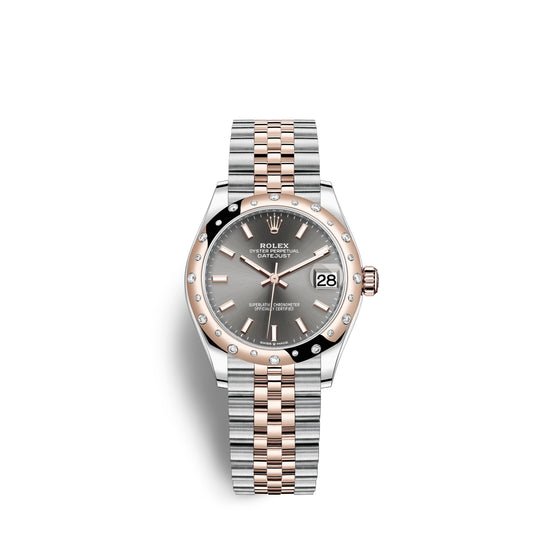 Rolex Replica Watch Datejust 31, Oystersteel, 18kt Everose Gold and diamonds, 278341RBR-0018