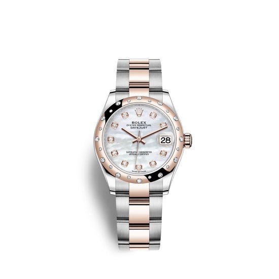 Rolex Replica Watch Datejust 31, Oystersteel, 18kt Everose Gold and diamonds, 278341RBR-0025