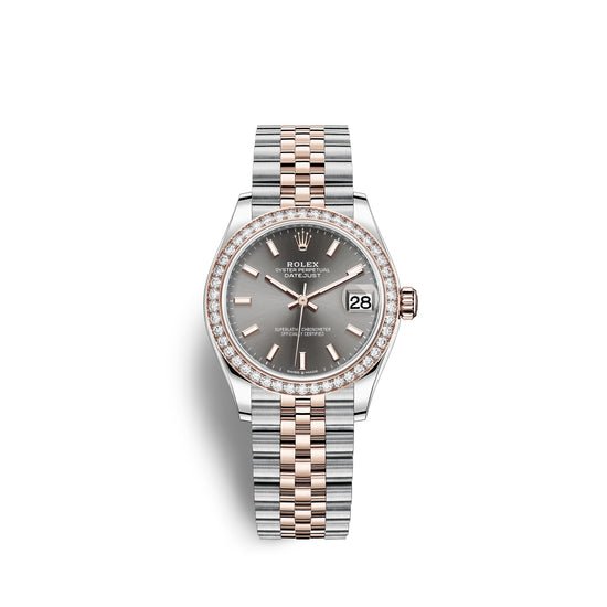 Rolex Replica Watch Datejust 31, Oystersteel, 18kt Everose Gold and diamonds, 278381RBR-0018
