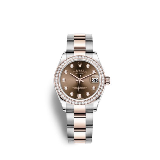 Rolex Replica Watch Datejust 31, Oystersteel, 18kt Everose Gold and diamonds, 278381RBR-0027