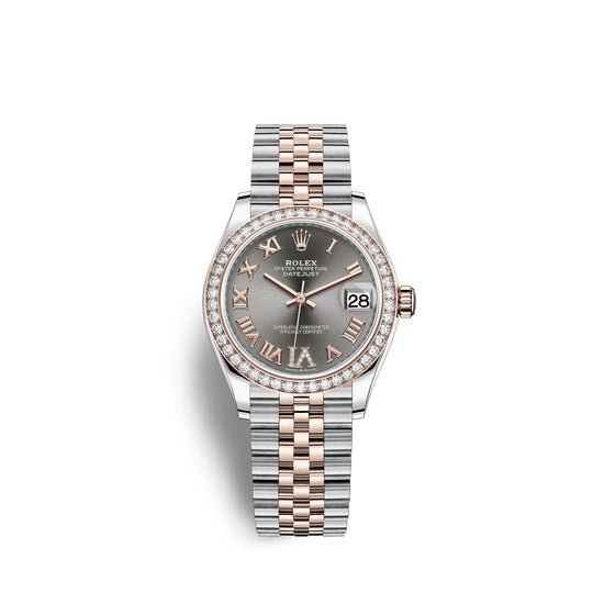 Rolex Replica Watch Datejust 31, Oystersteel, 18kt Everose Gold and diamonds, 278381RBR-0030