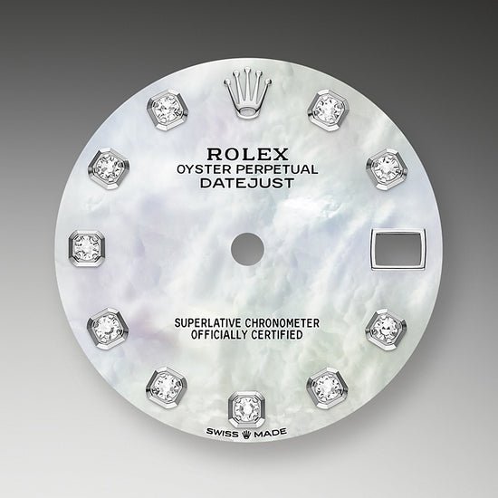 Rolex Replica Watch Datejust 31, Oystersteel, 18kt White Gold and diamonds, 278344RBR-0006