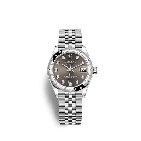 Rolex Replica Watch Datejust 31, Oystersteel, 18kt White Gold and diamonds, 278344RBR-0008