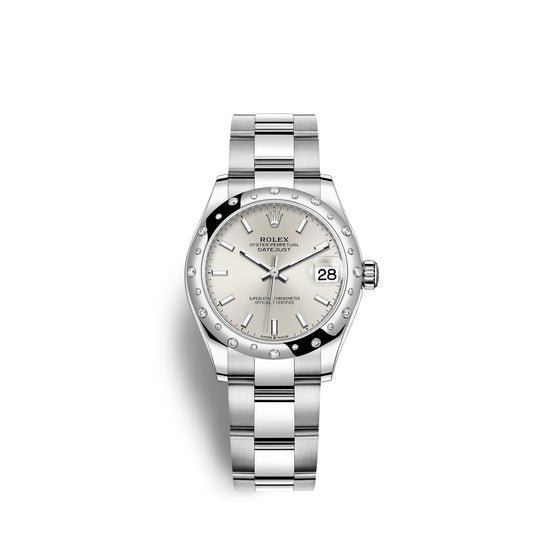 Rolex Replica Watch Datejust 31, Oystersteel, 18kt White Gold and diamonds, 278344RBR-0013