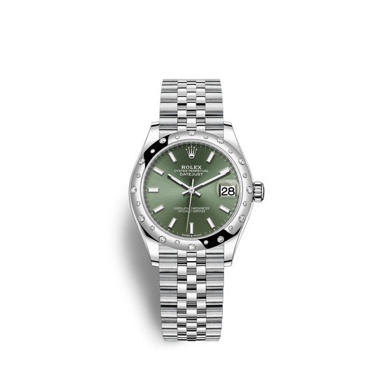Rolex Replica Watch Datejust 31, Oystersteel, 18kt White Gold and diamonds, 278344RBR-0020