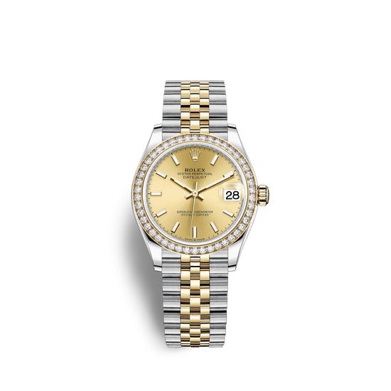 Rolex Replica Watch Datejust 31, Oystersteel, 18kt Yellow Gold and diamonds, 278383RBR-0014