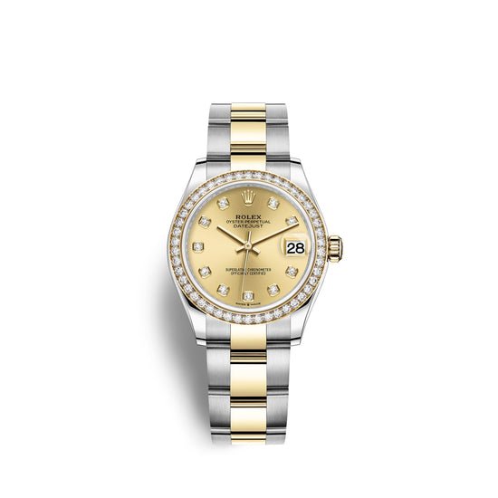 Rolex Replica Watch Datejust 31, Oystersteel, 18kt Yellow Gold and diamonds, 278383RBR-0025