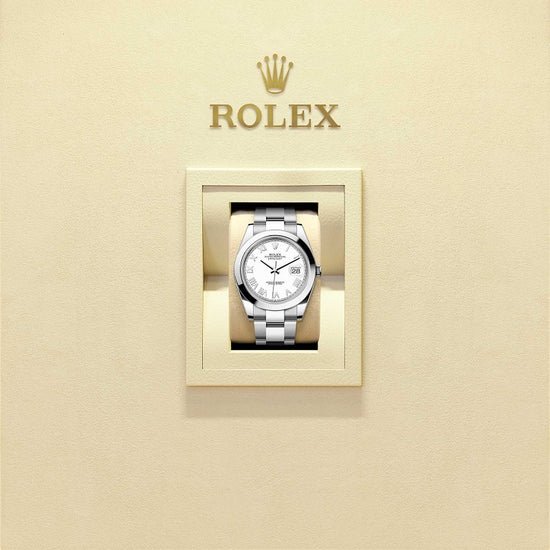 Rolex Replica Watch Datejust 41, Oystersteel, Intense white Roman dial, Smooth Oyster, 126300-0027