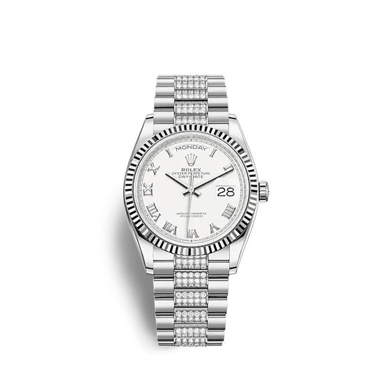 Rolex Replica Watch Day-Date 36 White gold 128239-0039