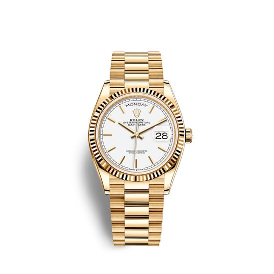 Rolex Replica Watch Day-Date, 36mm, 18k Yellow Gold, 128238-0081