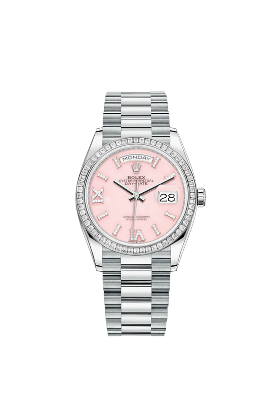 Rolex Replica Watch Day-Date, 36mm, Platinum and Diamonds, 128396tbr-0009