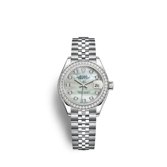 Rolex Replica Watch Lady-Datejust 28, Oystersteel and 18k White Gold, 279384RBR-0011