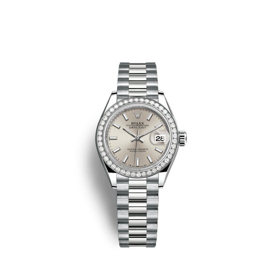 Rolex Replica Watch Lady-Datejust 28mm, 18k White Gold, 279139rbr-0006
