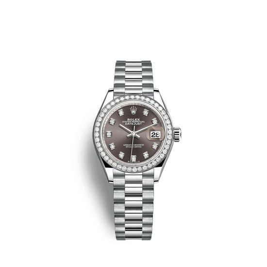 Rolex Replica Watch Lady-Datejust 28mm, 18k White Gold, 279139rbr-0011