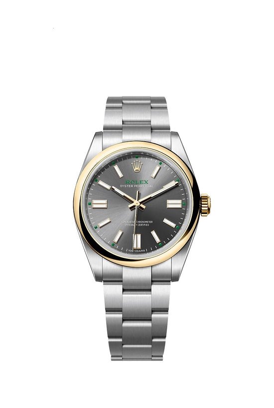 Rolex Replica Watch Oyster Perpetual 41, Oystersteel and 18k Yellow Gold, 41mm, Slate dial, Domed Oyster, 134303-0001