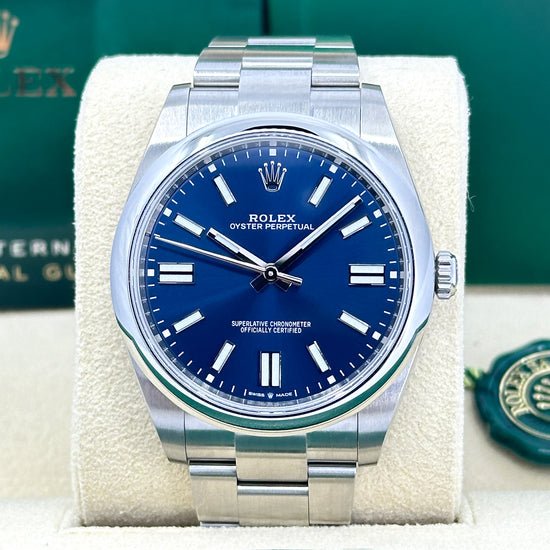 Rolex Replica Watch Oyster Perpetual 41mm, Blue Dial, 124300-0003