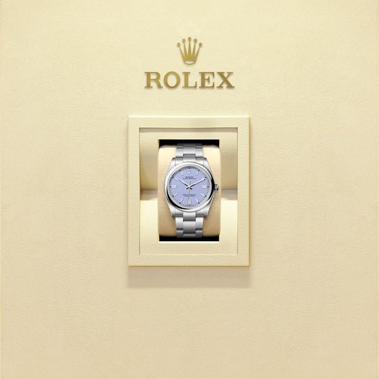 Rolex Replica Watch Oyster Perpetual, Oystersteel 36mm, Lavender dial, Domed Oyster, 126000-0013