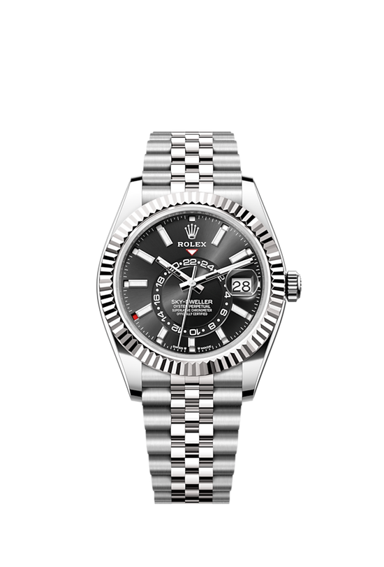 Rolex Replica Watch Sky-Dweller, 42mm, Oystersteel and 18k White Gold, Black, Jubilee, 336934-0008