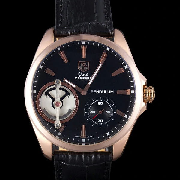 Tag Heuer Carrera Pendulum Black Leather Strap new59053
