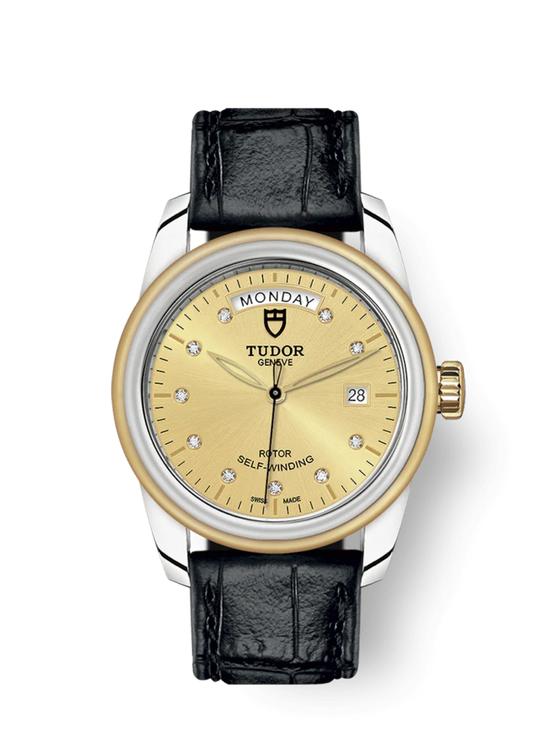 Tudor Replica Watch Glamour Date+Day, Stainless Steel and 18k Yellow Gold with Diamond-set, 39mm, M56003-0035