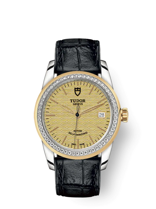 Tudor Replica Watch Glamour Date, Stainless Steel and 18k Yellow Gold with Diamond-set bezel, 36mm, M55023-0051