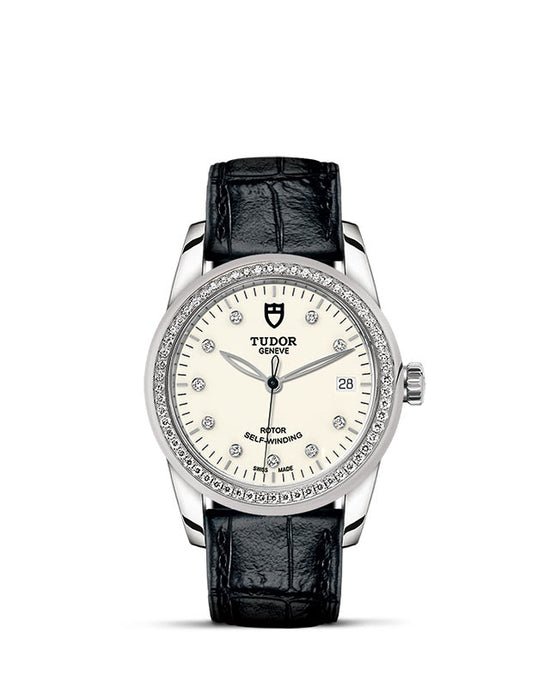 Tudor Replica Watch Glamour Date, Stainless Steel with Diamond-set dial and Diamond-set bezel, 36mm, M55020-0108