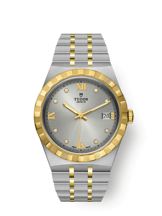 Tudor Replica Watch Royal, Stainless Steel and 18k Yellow Gold with Diamond-set, 38mm, M28503-0002