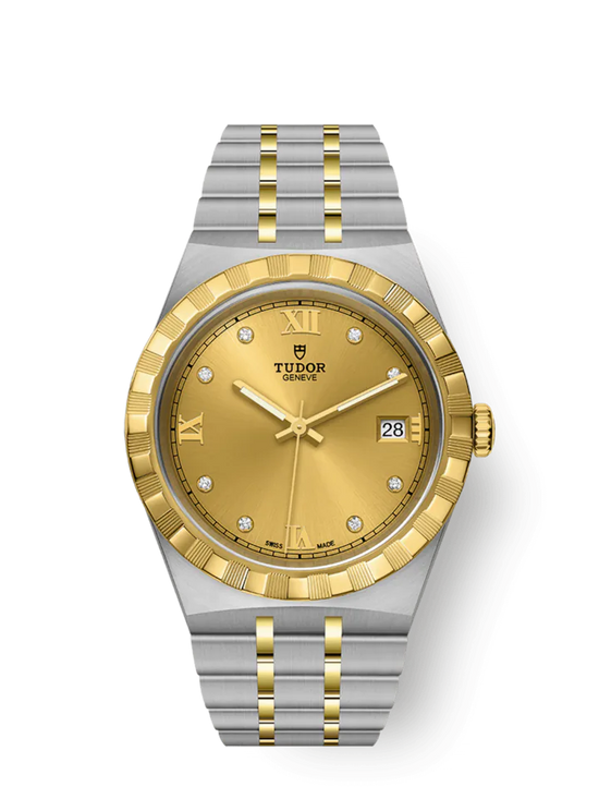 Tudor Replica Watch Royal, Stainless Steel and 18k Yellow Gold with Diamond-set, 38mm, M28503-0005