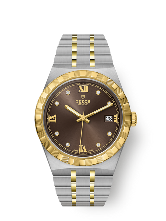 Tudor Replica Watch Royal, Stainless Steel and 18k Yellow Gold with Diamond-set, 38mm, M28503-0008
