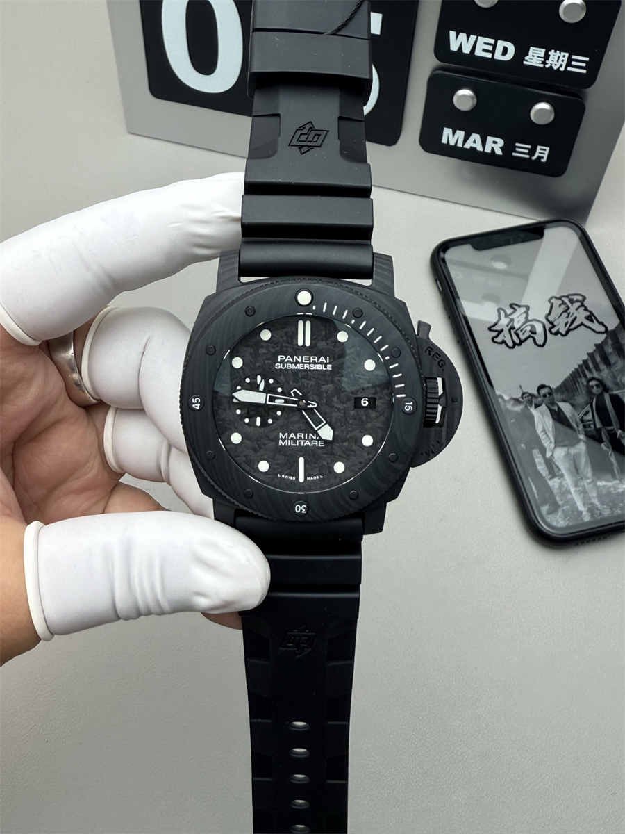 VSF Watches Panerai PAM979 – 47mm Submersible Carbotech Super Clone with P.9000 Movement